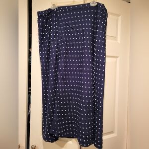 Old Navy Blue and White Polka Dot Midi Pencil Skirt